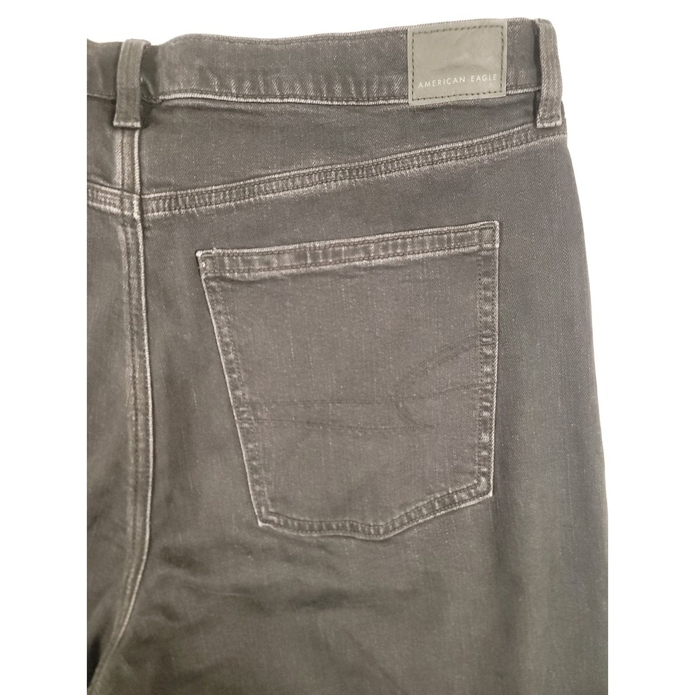 American Eagle Super High-Rise Baggy Straight Jeans Sz 14 X-Long‎ Black Strigid - Picture 7 of 11